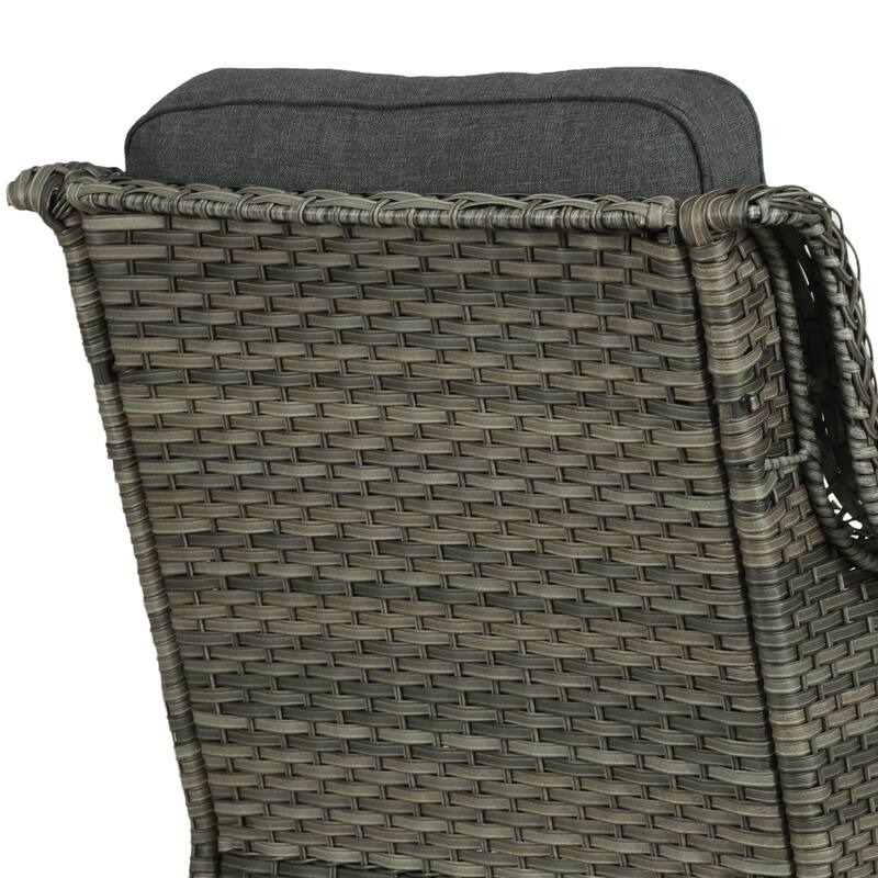 Outdoor Rattan Wicker Swivel Lounge Chair Cushioned Patio Rocker