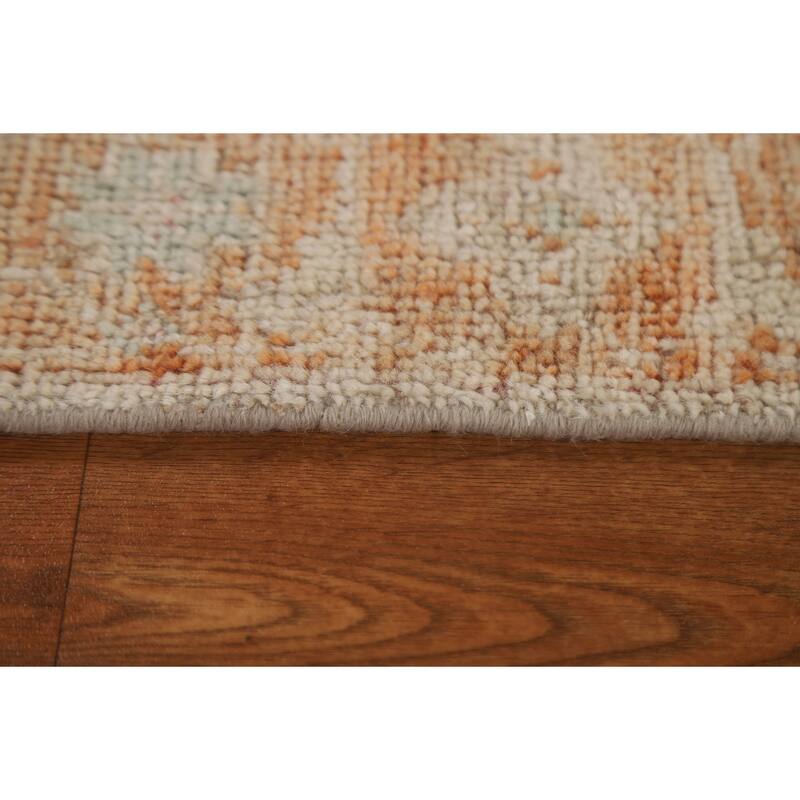 Geometric Oushak Turkish Oriental Rug Wool Hand-knotted Foyer Carpet - 2'0" x 3'10"