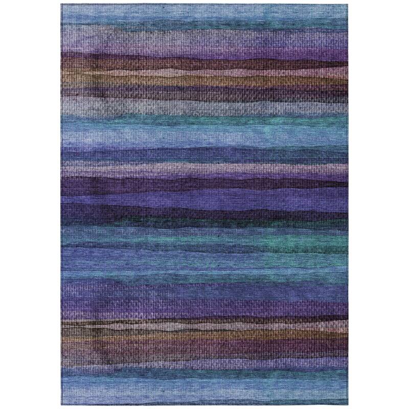 HomeRoots Striped Transitional Rectangle Outdoor Rug