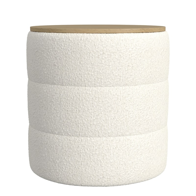 HomePop Channeled Storage Ottoman with Tray Top