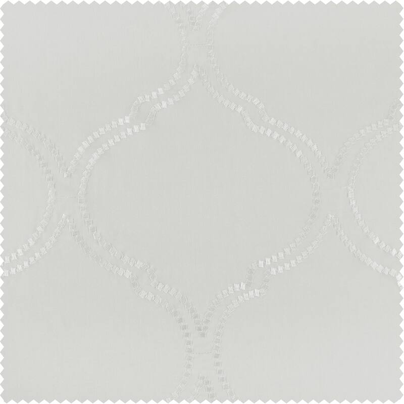Exclusive Fabrics Florentina White Embroidered Sheer Rod Pocket Curtain (1 Panel)