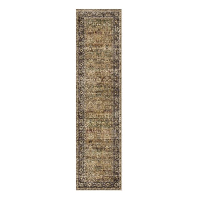 HomeRoots Floral Medallion Traditional Rectangle Area Rug