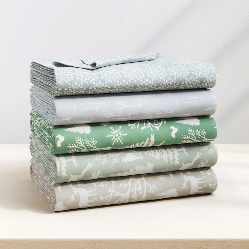 Linery & Co. Ultra-Soft Turkish Cotton Flannel Lodge Print Sheet Set