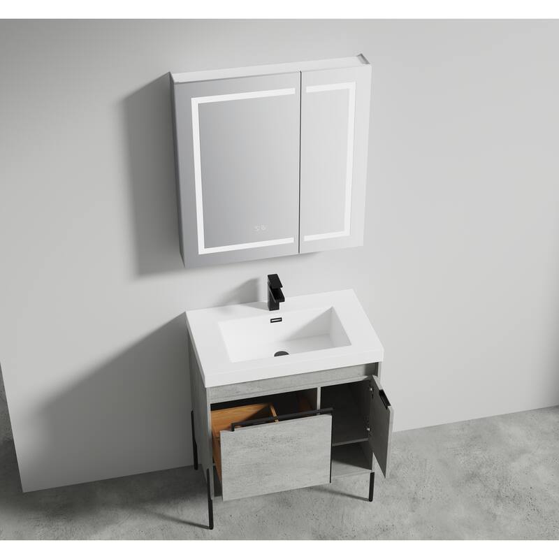 Blossom Turin 30 Inch Freestanding Bathroom Vanity with Acrylic Sink