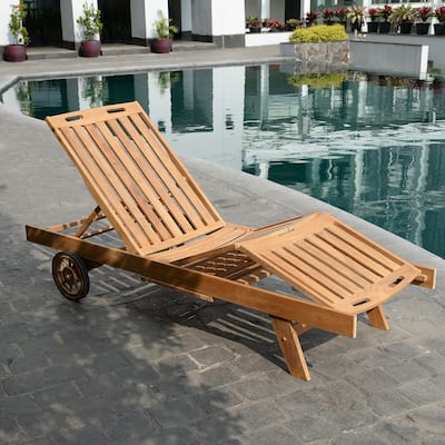 Cambridge Casual Leon Teak Chaise Lounge