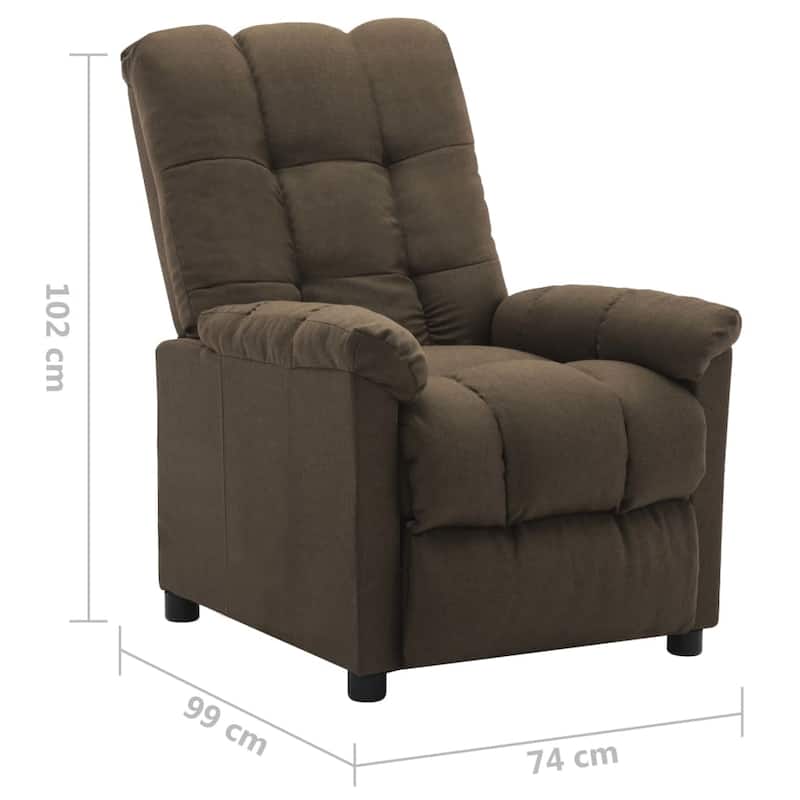 vidaXL Recliner Brown Fabric - 29.1" x 39" x 40.2"
