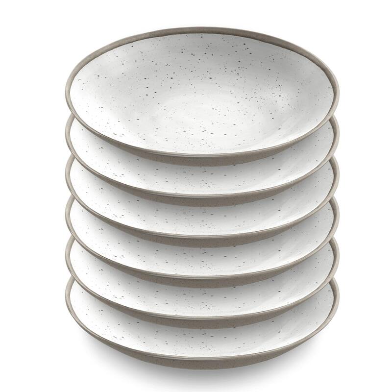 Abode Homewares by TarHong Retreat Pottery White Bamboo, Bowl 9"/ 34 oz. Set of 6