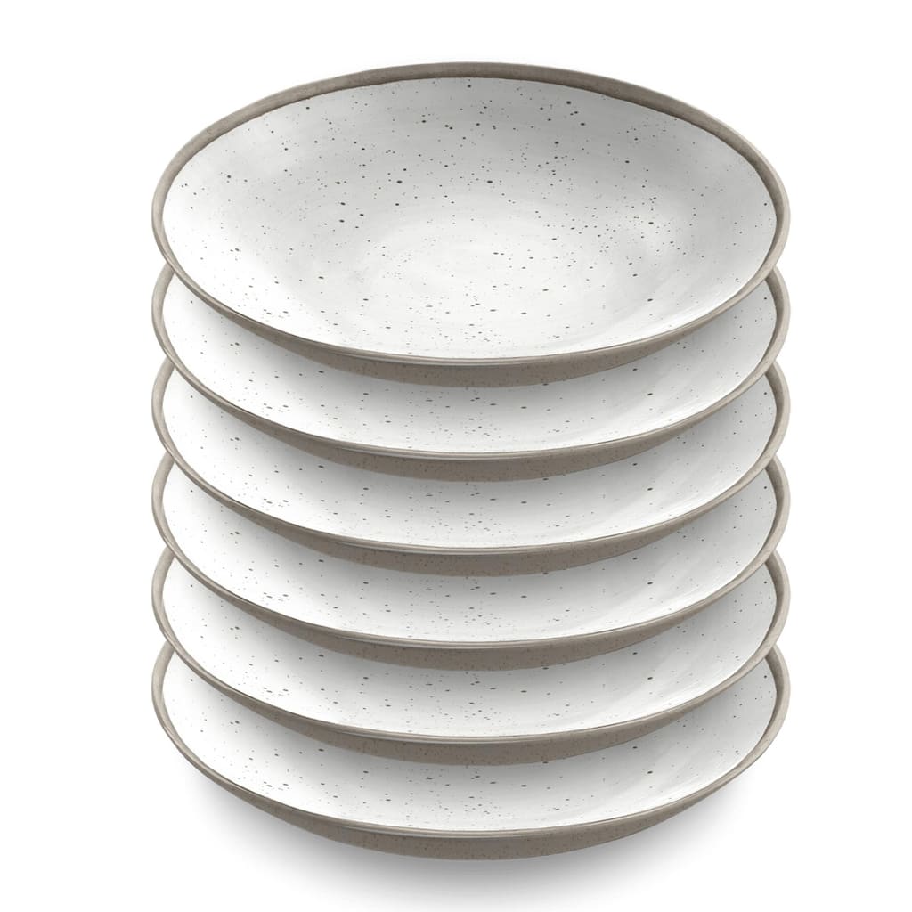 Abode Homewares by TarHong Retreat Pottery White Bamboo, Bowl 9"/ 34 oz. Set of 6