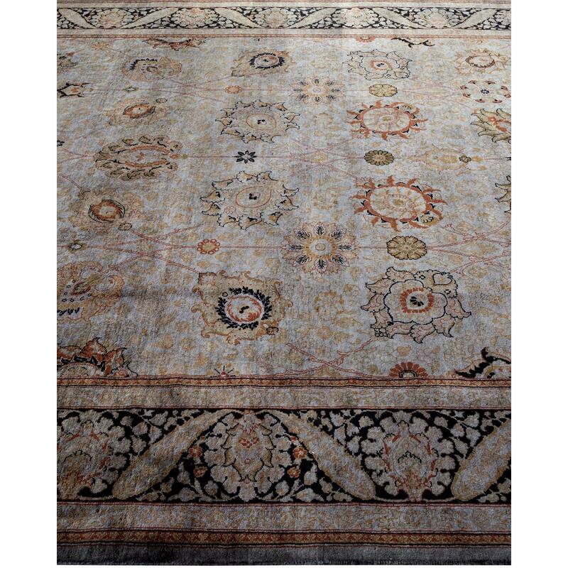 Overton Hand Knotted Wool Vintage Inspired Modern Contemporary Overdyed Gray Area Rug - 6' 2" x 9' 4"