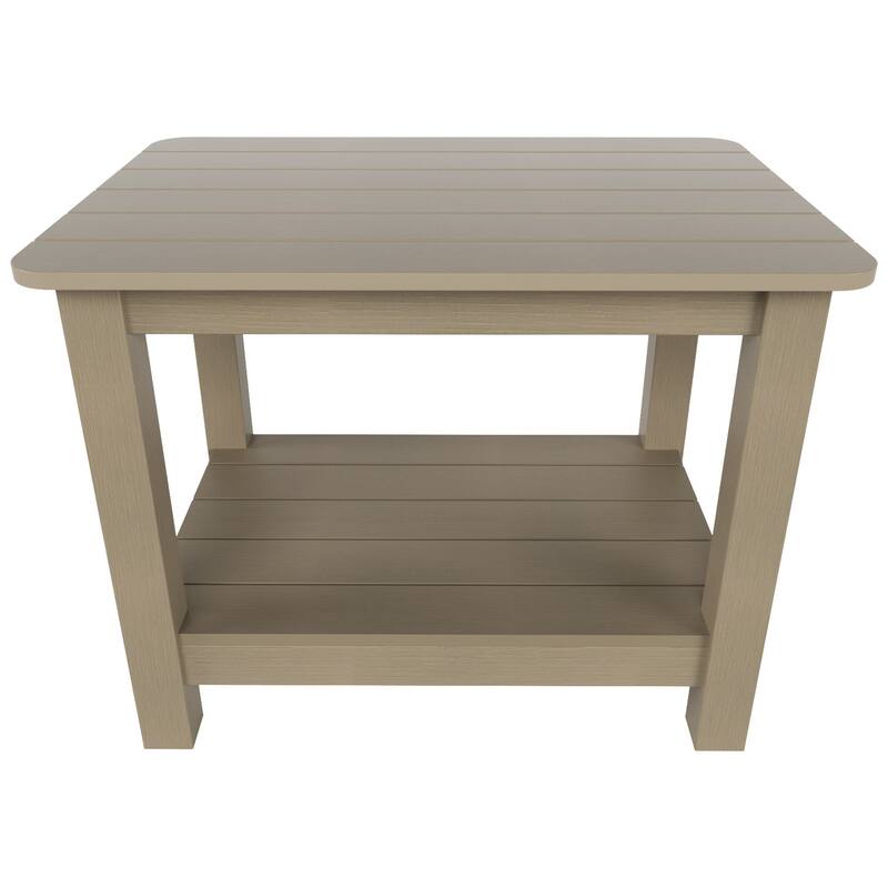 Vineyard HIPS Outdoor Eco-Friendly All Weather Seashell Rocking Adirondack Chairs with Side Table (3-Piece Set)