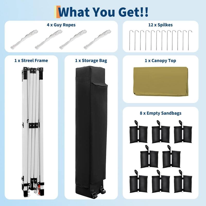 10x30 Pop Up Canopy, 3 Adjustable Height - 10*30Ft