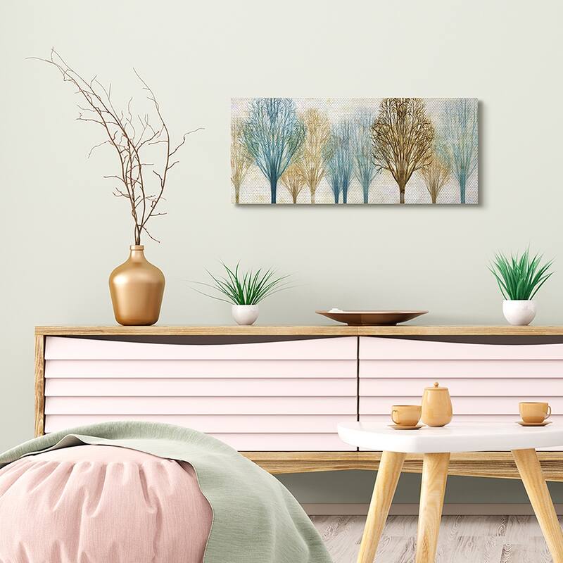 Stupell Autumn Tree Forest Bare Branches Blue Brown Canvas Wall Art