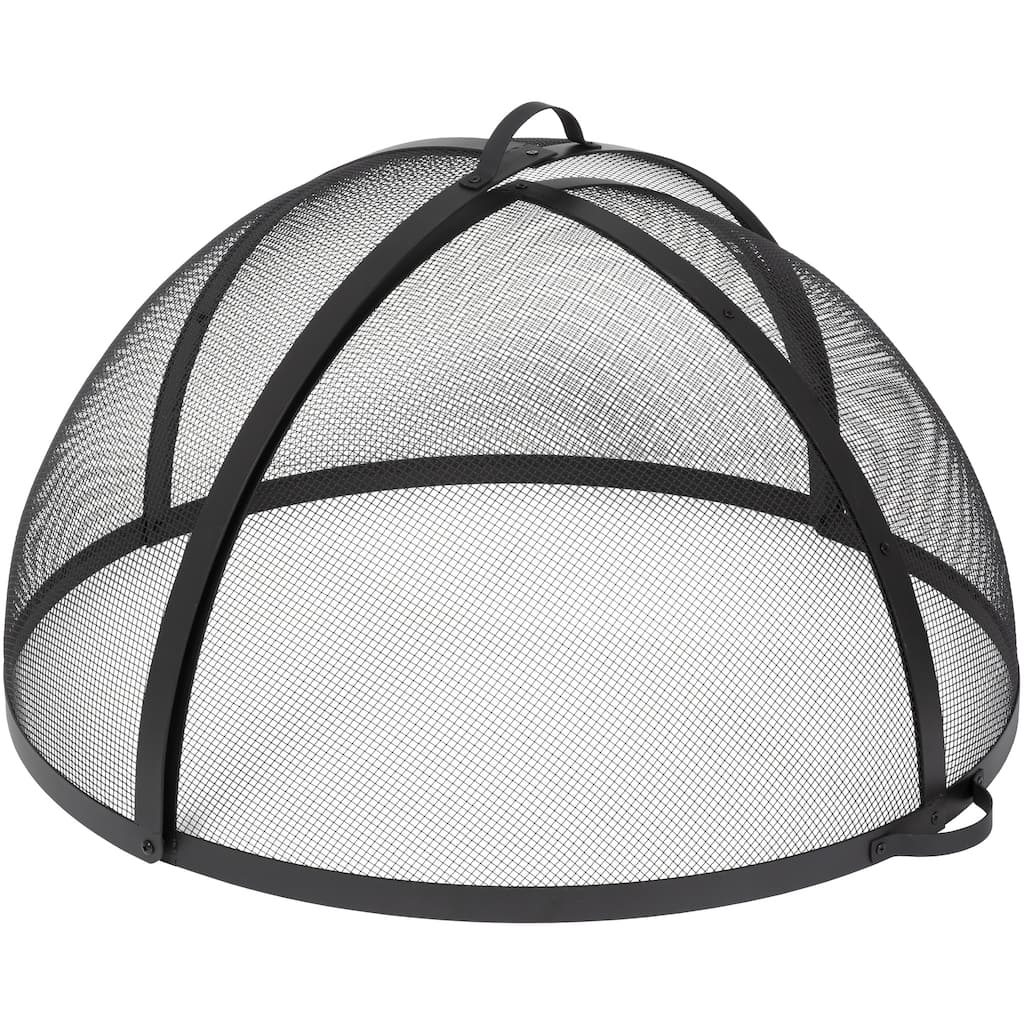 32 in. Easy Access Steel Fire Pit Spark Screen in Black - 32"L x 32"W