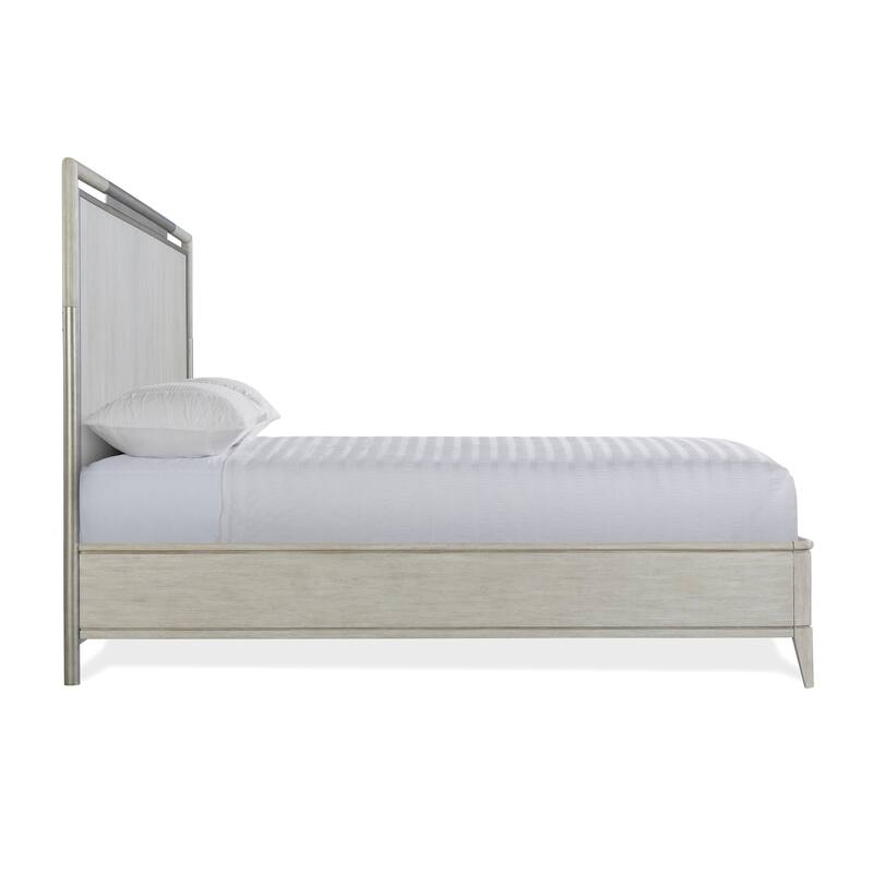 Roundhill Furniture Mantalia Solid Wood Bedroom Set with Metal Frame, Bed, Dresser, Mirror, Nightstand, and Chest, Champagne
