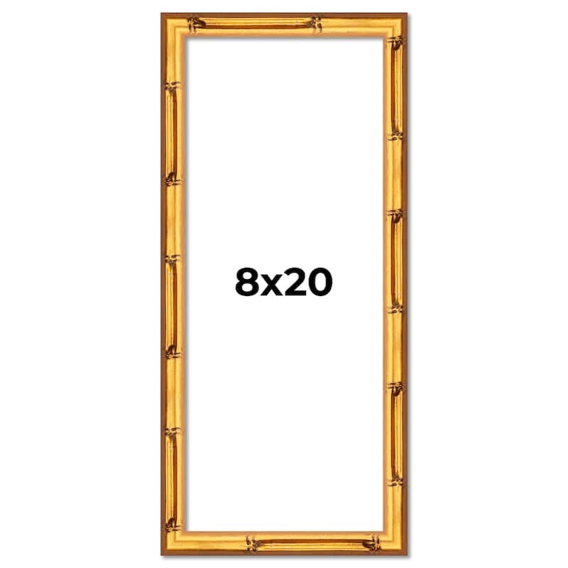 8x20 Frame Gold Bamboo Solid Wood Picture Frame | 1 Inch Moulding