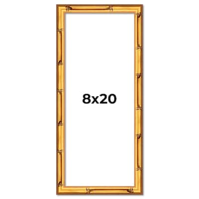 8x20 Frame Gold Bamboo Solid Wood Picture Frame | 1 Inch Moulding