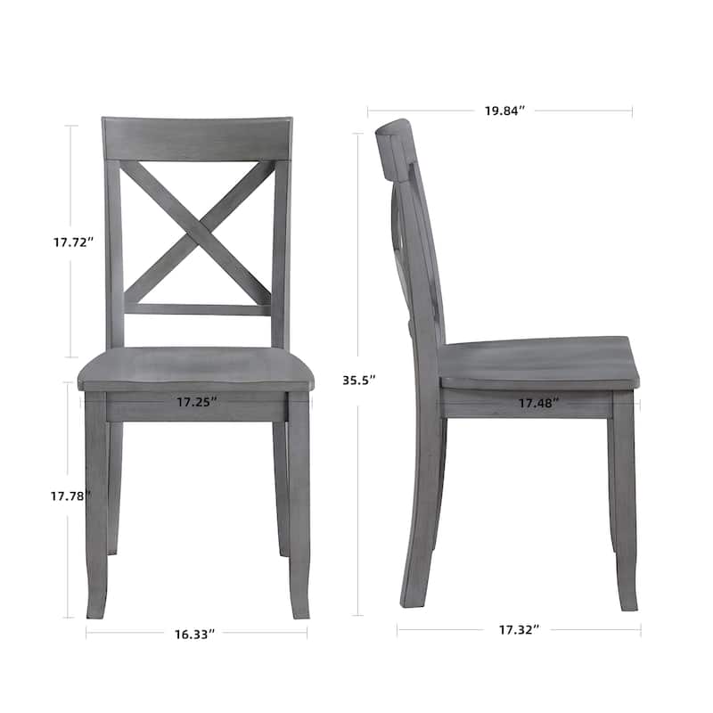 Vintage X Back Wood Cross Back Dining Chairs