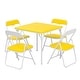 preview thumbnail 5 of 7, Boys and Girls Folding Table and Chairs Set of 5 Kids 5-Piece Folding Square Table and Chair Set Toddler Playing Drawing Set