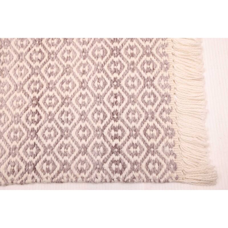 ECARPETGALLERY Flat-Weave Nevada Taupe Wool Kilim - 5'1 x 7'5