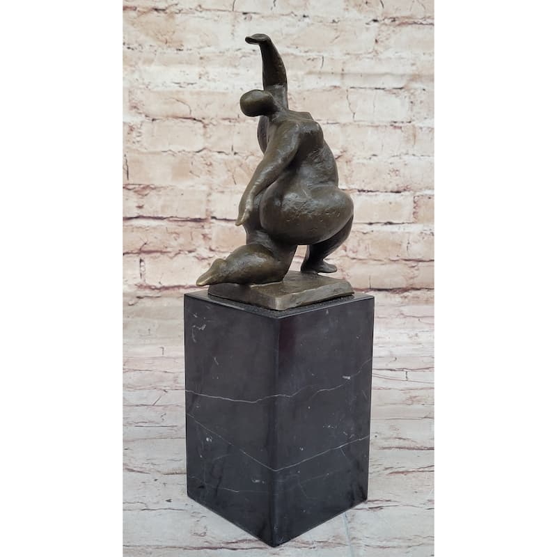 Abstract Bronze Sculpture By Milo – Modern Figurine Of A Dancing Form On Marble Base
