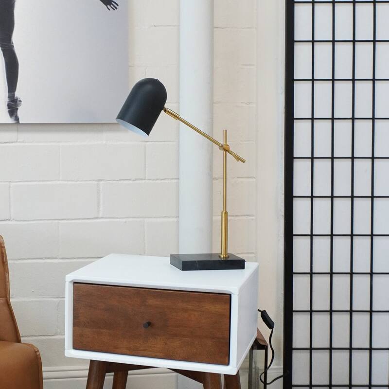 High Quality Modern Bed Side nightstand Decorative Led Table/desk Lamp- Black Outer - White Inner 110~120V