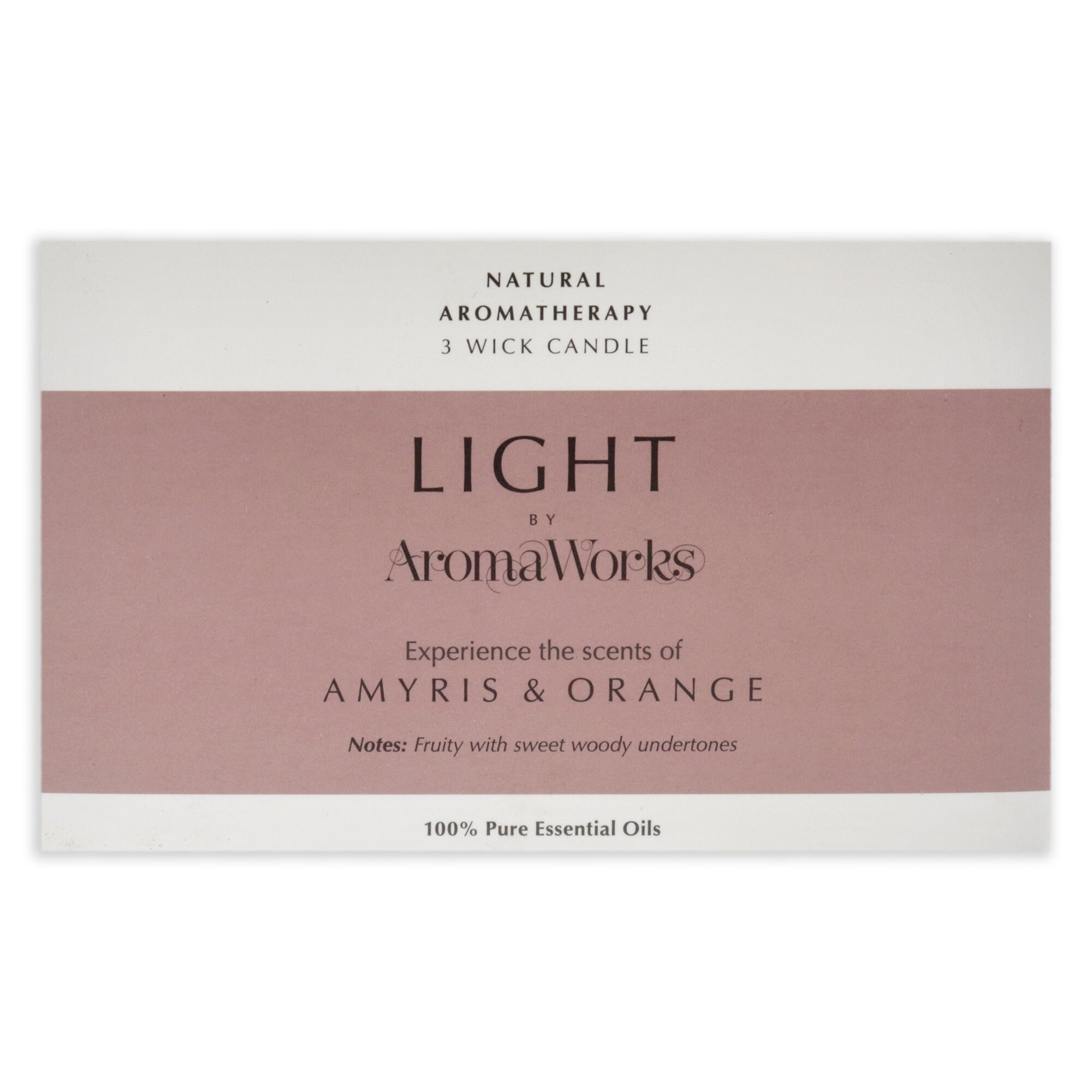 AromaWorks Light Range Amyris & Orange 3 Wick Candle