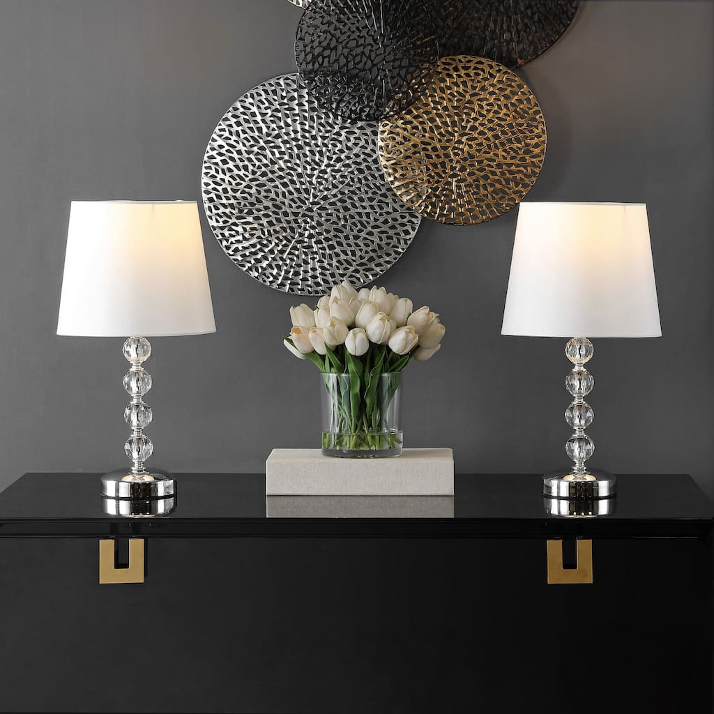 SAFAVIEH Lighting Denita Stacked Crystal Ball Lamp - 9" W x 9" D x 17" H - 9Wx9Dx17H