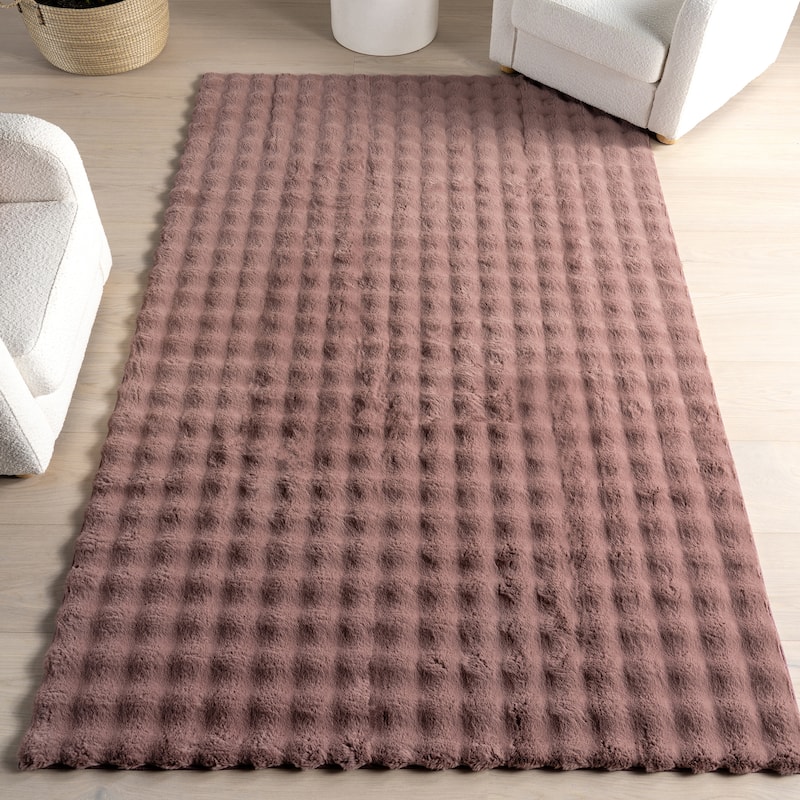 Nuloom Jeni Solid Plush Machine Washable Area Rug - 7' 6" x 9' 6" - Burgundy - Rectangle