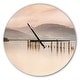 preview thumbnail 8 of 8, Designart 'Loch Lomond Jetty and Mountains' Oversized Coastal Wall CLock 16 in. wide x 16 in. high