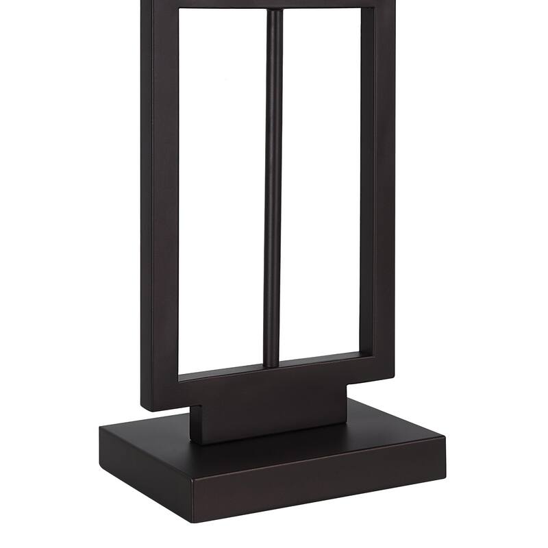 Angular Lines Table Lamp with Rectangular Shade - 30.5" - Bronze Finish
