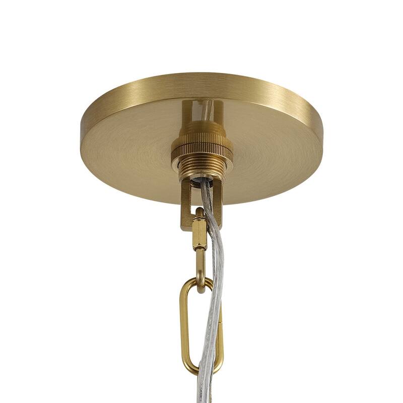 Scandinavian Aged Brass Light Blue Iron Conical Pendant Light