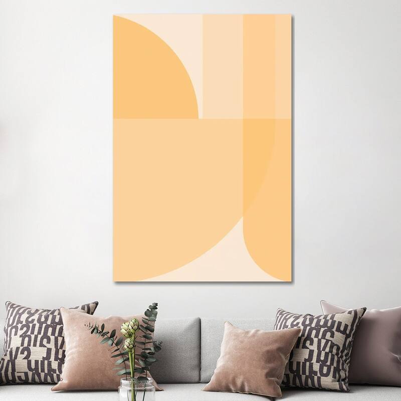 iCanvas "Geometry Shape Organic Mustard Illustration Art Geometric" by Merle Callesen Canvas Print