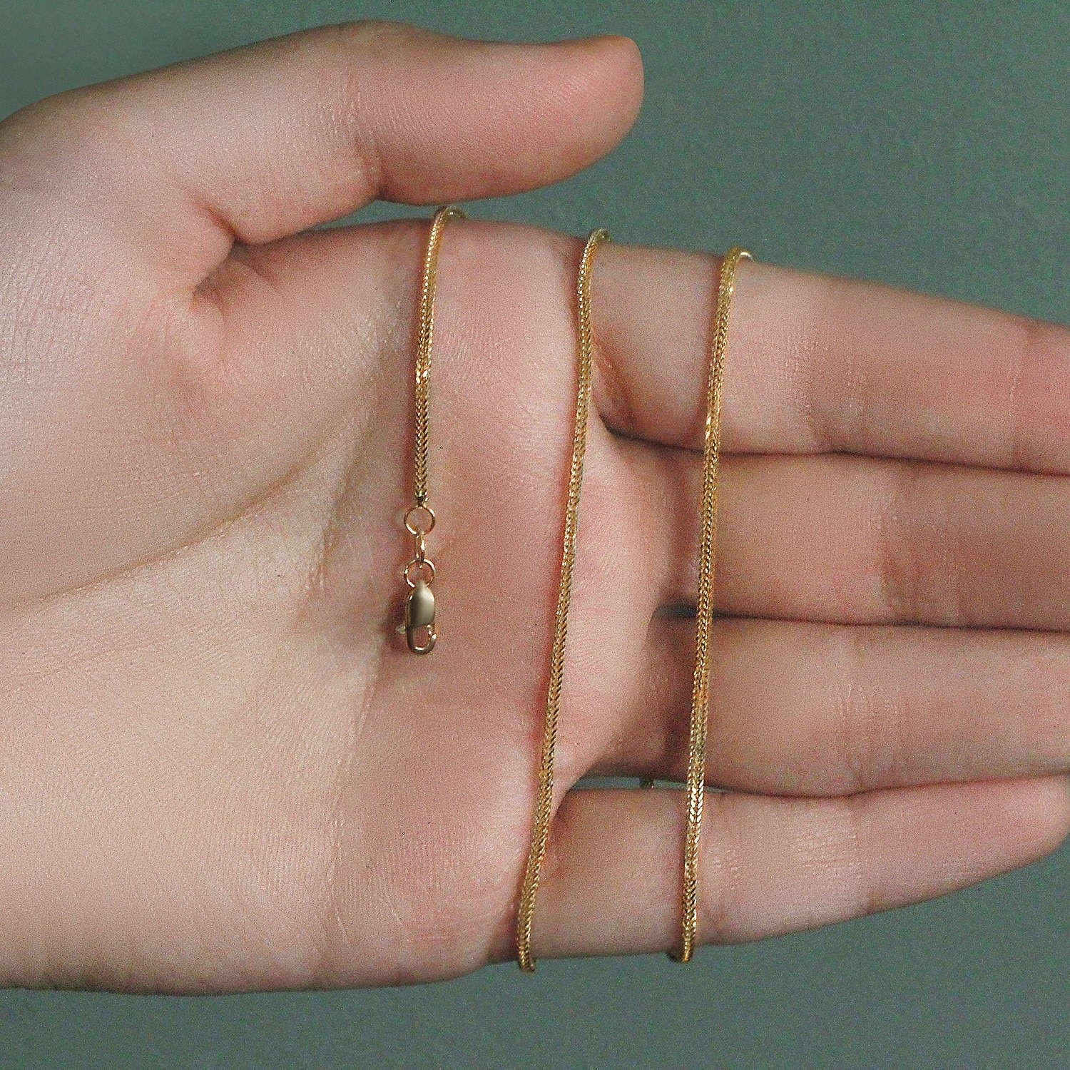 MayaMila 14k Yellow Gold Foxtail 1.0mm Chain - Overstock - 27381861