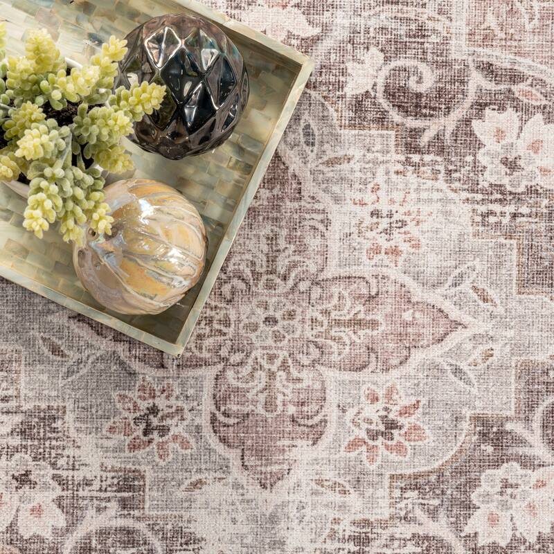Nuloom Elsa SpinClean Floral Blossom Machine Washable Area Rug