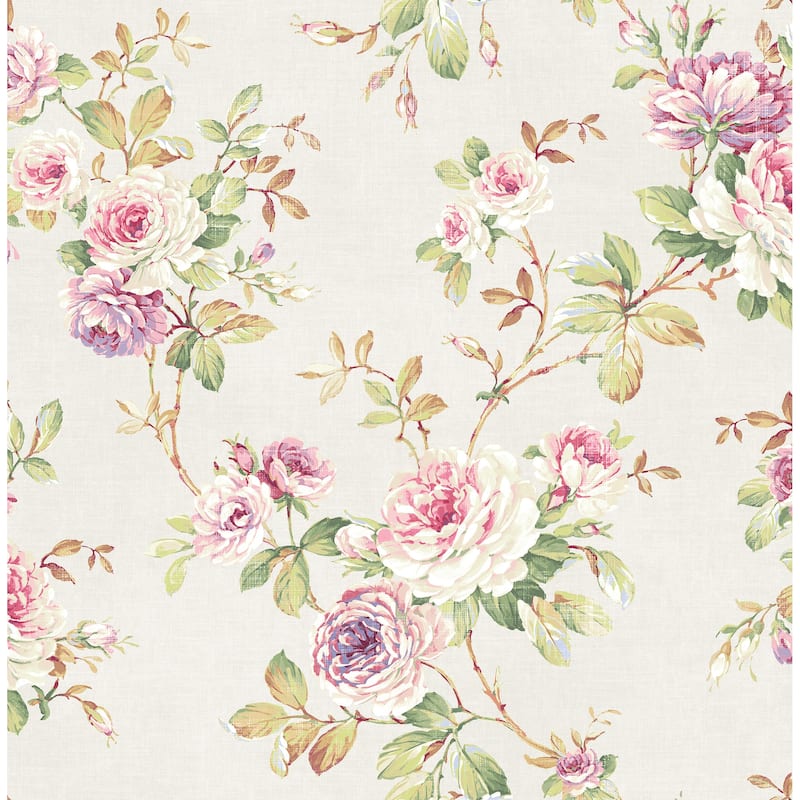 Seabrook Designs Herman Rose Trail Unpasted Wallpaper