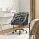 preview thumbnail 32 of 109, Modern Velvet Tufted Office Chair with Gold Metal Base by HULALA HOME CHARCOAL