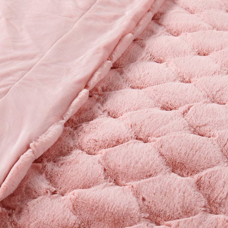 Christmas jacquard imitativerabbit fauxfur throw 50"x60"