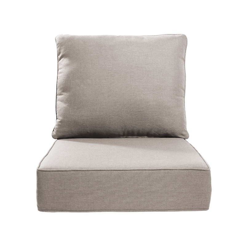 22" W x 24" D x 6" T Outdoor Lounge Chair Replacement Cushion Set Water and Fade Resistant - 1 Set - Beige