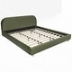 preview thumbnail 87 of 94, Upholstered Platform Bed with Curve-Shaped Design Headboard