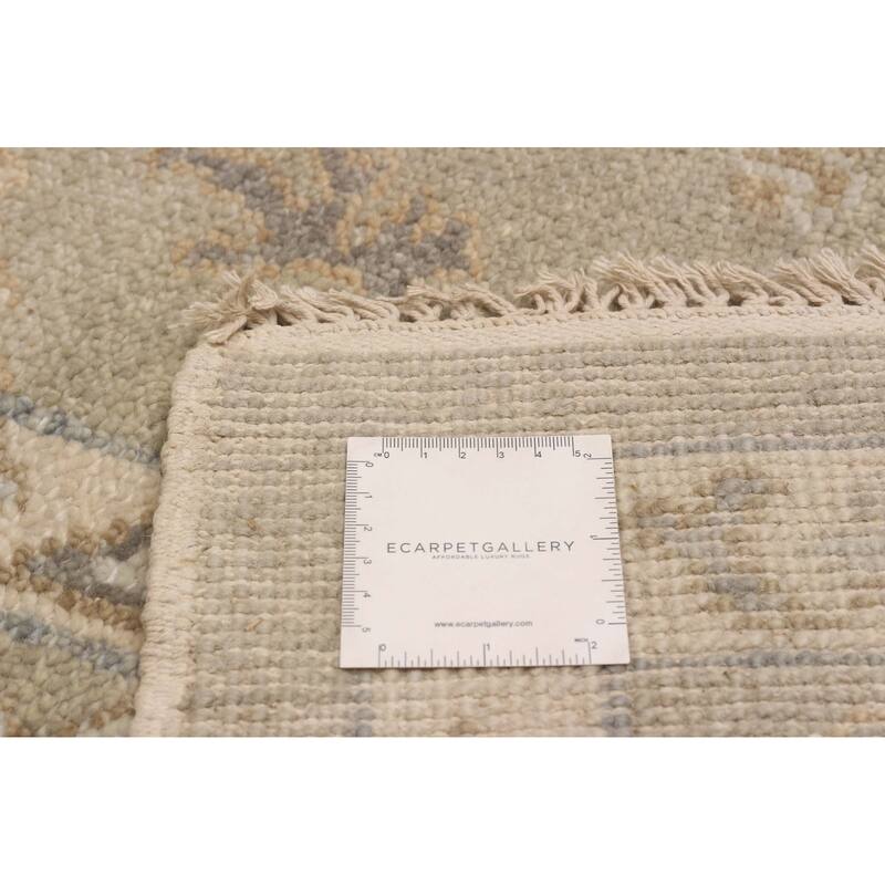 ECARPETGALLERY Hand-knotted Oushak Khaki, Light Grey Wool Rug - 8'1 x 10'1
