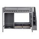 preview thumbnail 21 of 26, Full Size Loft Bed Frame with Wardrobe, Low Storage Table and Storage Staircase, Solid Wood Loft Bed Frame, No Box Spring Needed