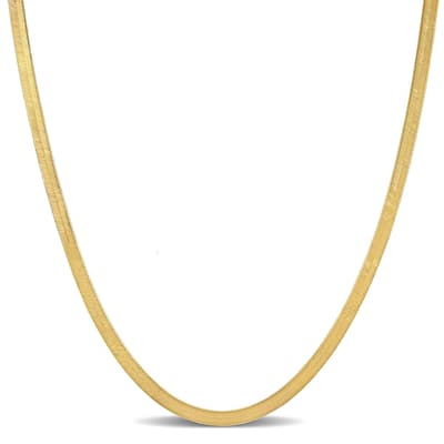 Miadora 3.5mm Flex Herringbone Chain Necklace in 10k Yellow Gold-18 in