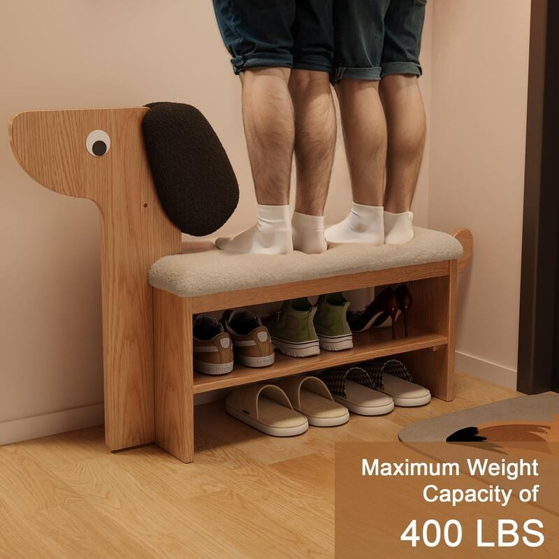 2-Tier Shoe Bench - 35.83"D x 8.07"W x 14.07"H