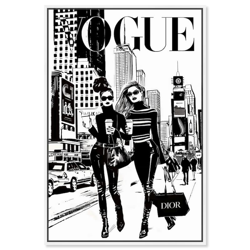 Shopping Gals Cover II Canvas by Art Remedy - White - 30" x 45"