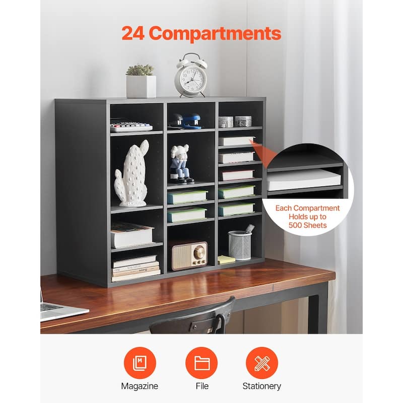 Multi-Purpose Office Literature Organizers with 24 Compartments and Adjustable Shelves Perfect Addition to Any Space