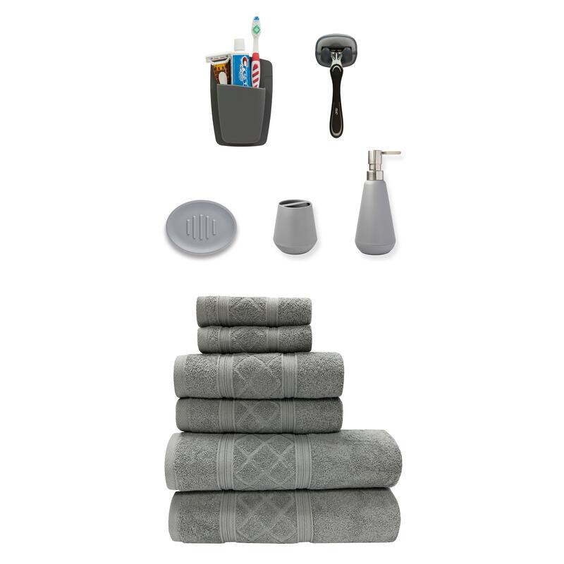 Sttelli 11 Piece Bathroom Accessory Set - Grey