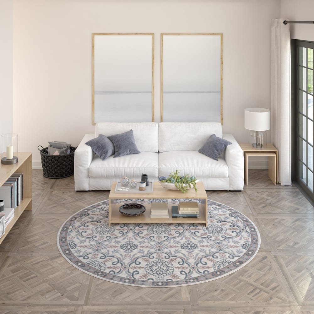 Hamilton Traditional Damask Indoor Area Rug