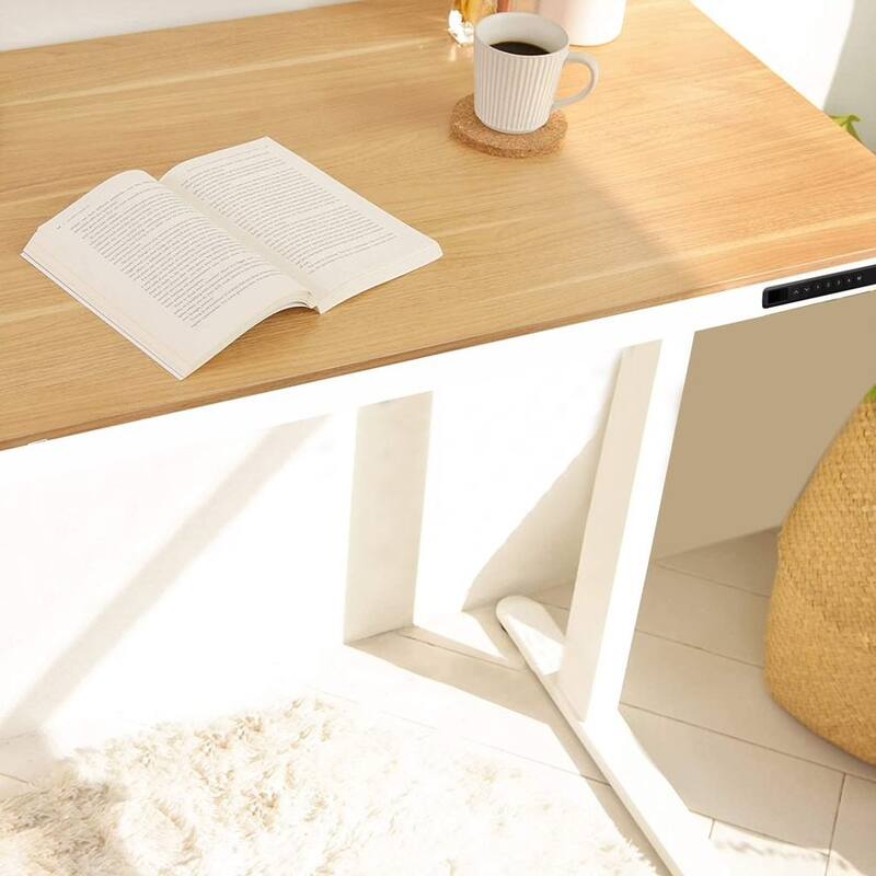 Rise Up Essential electric standing desk small 23.6x47.2 maple desktop