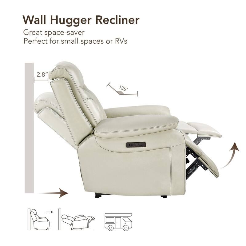 Spruce & Spring Dual Motor Power Recliner Wall Hugger with Power Headrest