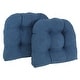 preview thumbnail 47 of 62, 19-inch U-Shaped Microsuede Chair Cushion (Set of 1, 2, or 4) Set of 2 - Indigo